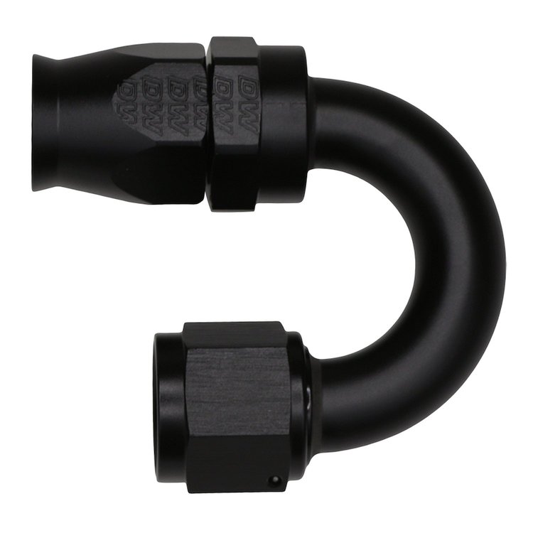 6020833B 10AN Female Flare Swivel 180-Degree Hose End CPE Anodized Matte Black