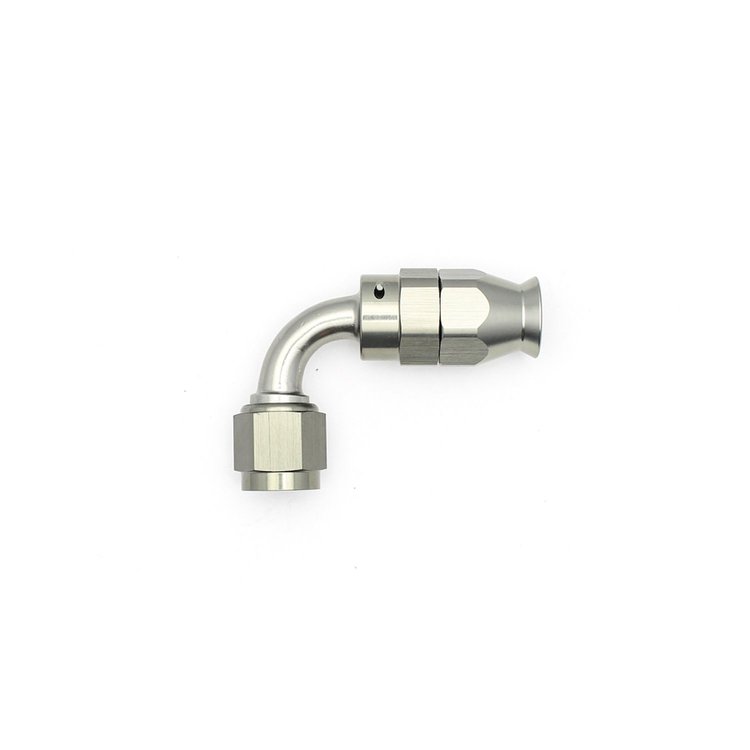 6020852 6AN Female Swivel 90-Degree Hose End PTFE (Incl 1 Olive Insert) Anodized DW Titanium