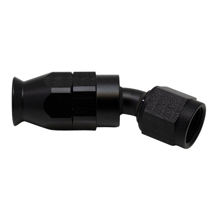 6020870B 6 AN Female Flare Swivel (Incl Ferule/Olive) 30-Degree Hose End PTFE Anodized Matte Black