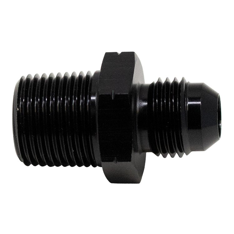 6020902B 6AN Male Flare to 3/8 Inch Male NPT Adapter Anodized Matte Black