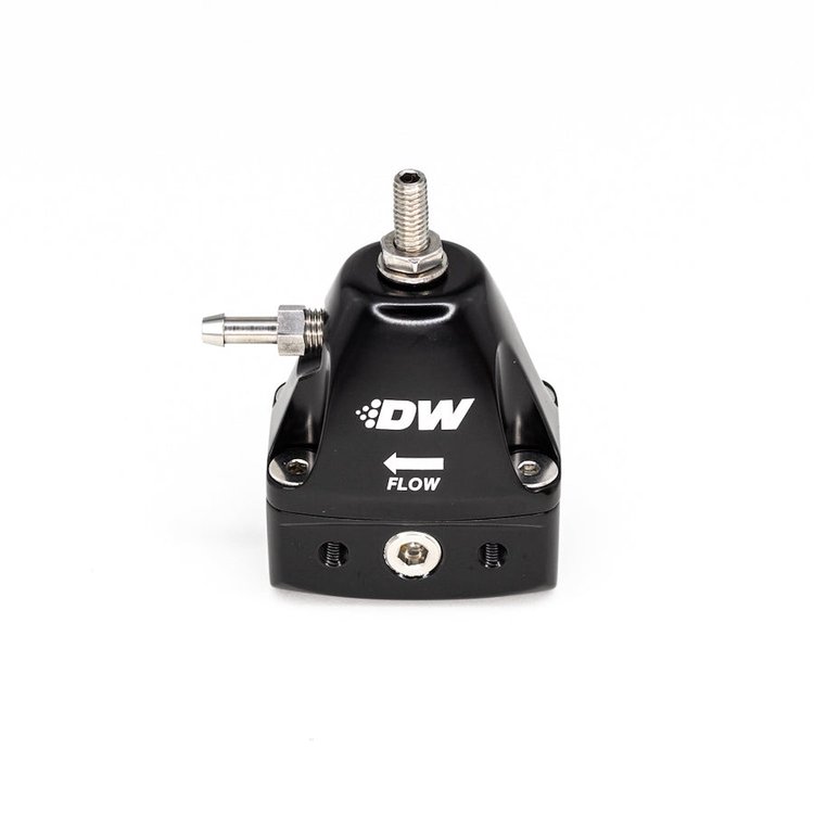 61001FRB DWR1000iL in-line adjustable fuel pressure regulator universal fitment - blackT6061 Aluminum