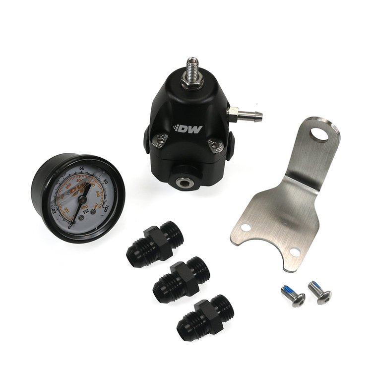 DWR1000c Adjustable EFI Fuel Pressure Regulator Kit with Gauge and -6AN Fittings