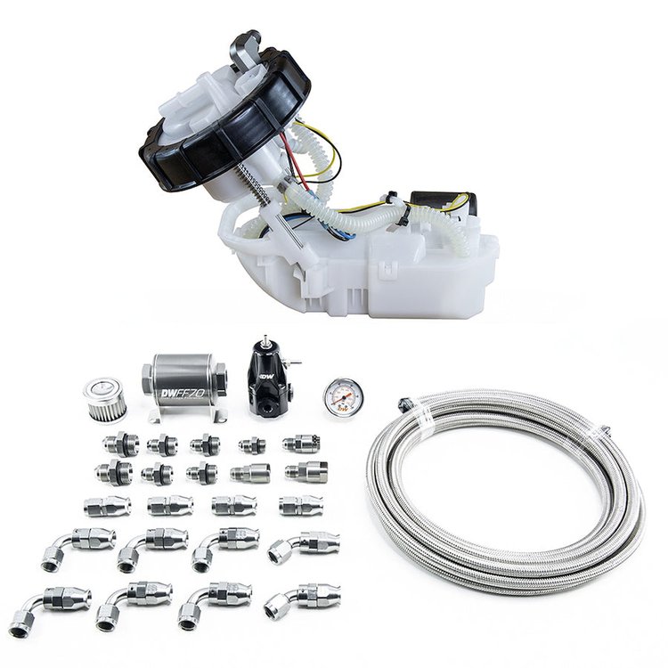 94016087040 DW400 Pump Module + Return Kit SS PTFE for 7th Gen 2001-05 Honda Civic and 2002-06 Acura RSX