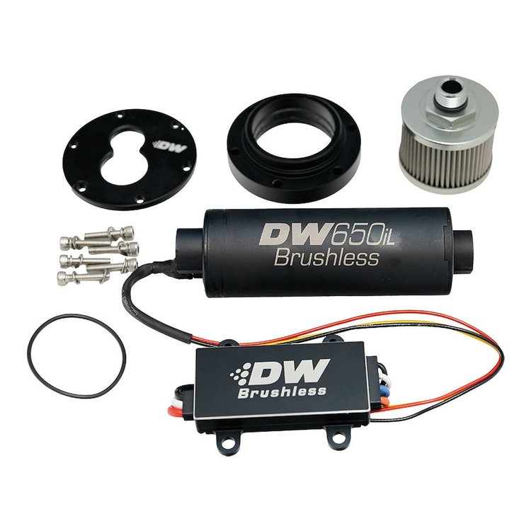 9650C1055009 In-tank pump adapter + DW650iL Brushless and Controller 650lph fuel pump for 3.5L surge tank