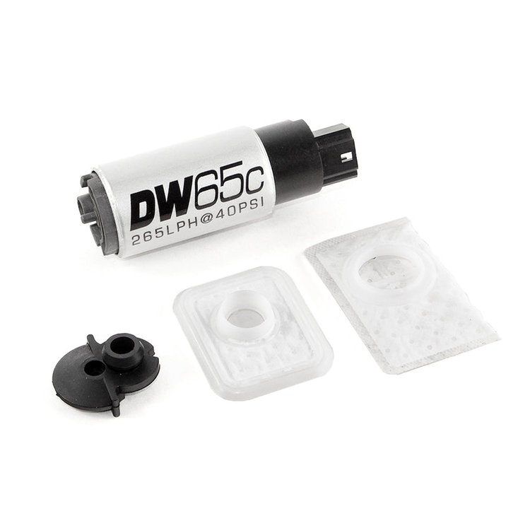 96511051 DW65C series 265lph compact fuel pump without mounting clips w /install kit for Jeep Wrangler 2.5L/4.0L 1997-2004