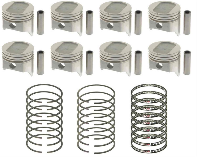 Cast Piston Set w/Prem. Rings