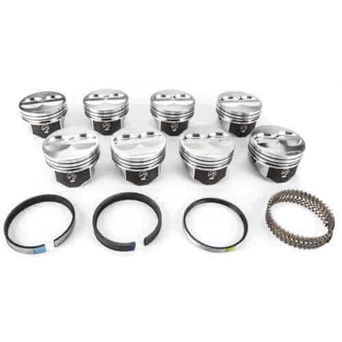 DDP Piston Kit 350 SB-Chevy Flat Top Piston 4 Valve Reliefs