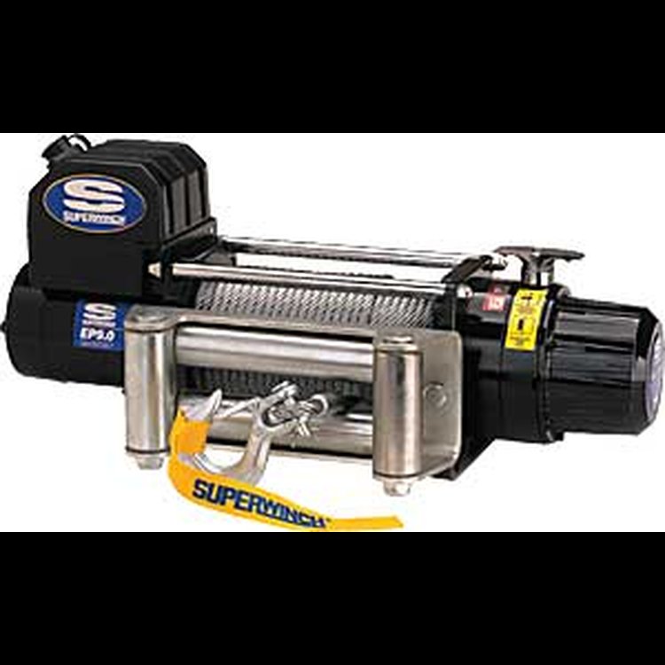 EP Series 9.0 Winch Rated Line Pull 9,000 lb. 4.6 HP Motor Free Spooling Clutch Gear Ratio 156:1 Wire Rope 21/64" x 100"