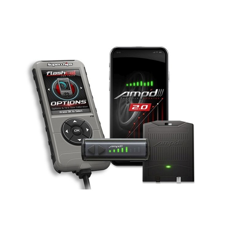 Flashcal Calibration Tool and Amp'd 2.0 Throttle Booster Kit for 2007-2016 Chevy, GMC and Cadillac Trucks