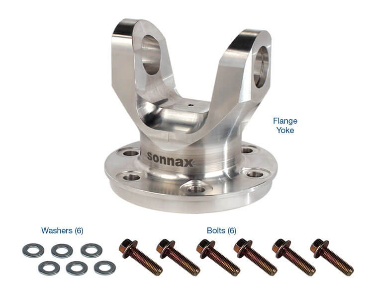 T33-ALFY-04 6-Bolt Adapter Flange Yoke Kit, Fits Ford Mustang with 95mm bolt circle dia. pinion flange