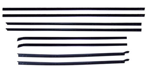 Window weatherstrip, original style with round bead 8 Piece 65 Chevelle 2 Door Sedan