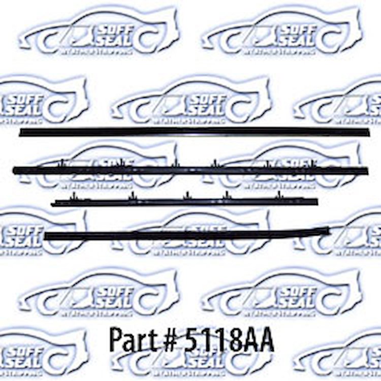 Window weatherstrip, original style with round bead 8 piece 66-67 Chevelle 2 Door Sedan