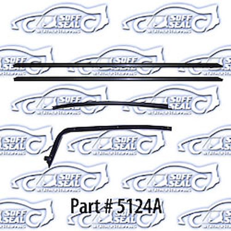 Window weatherstrip, original style with round bead 8 piece 70-72 Chevelle