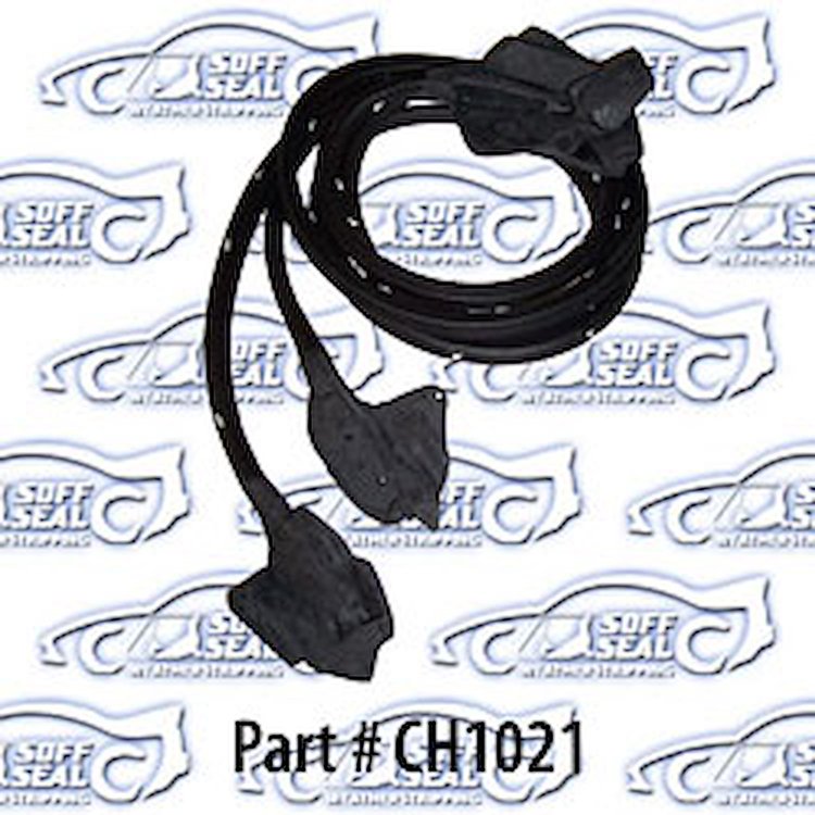 Door weatherstrip w/ clips & molded ends 73-76 Dodge Dart Swinger, Plymouth Duster, Valiant, Scamp