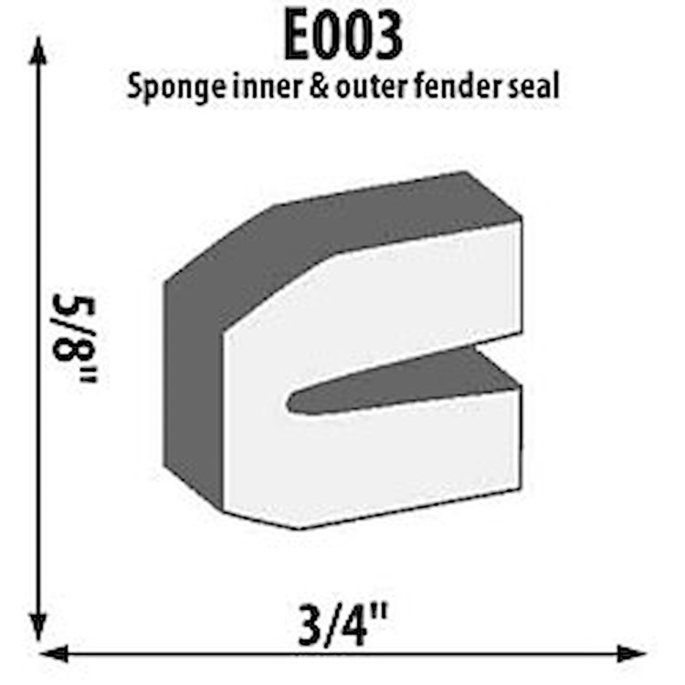 Inner & Outer Fender Seal - Sponge Height: 5/8"