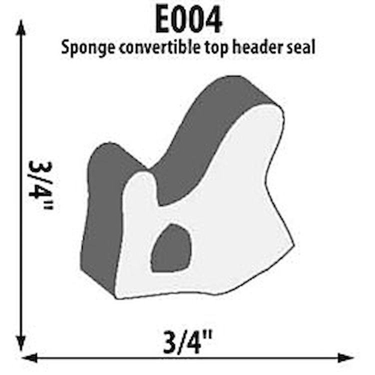 Header seal convertible top - Sponge Height: 3/4"