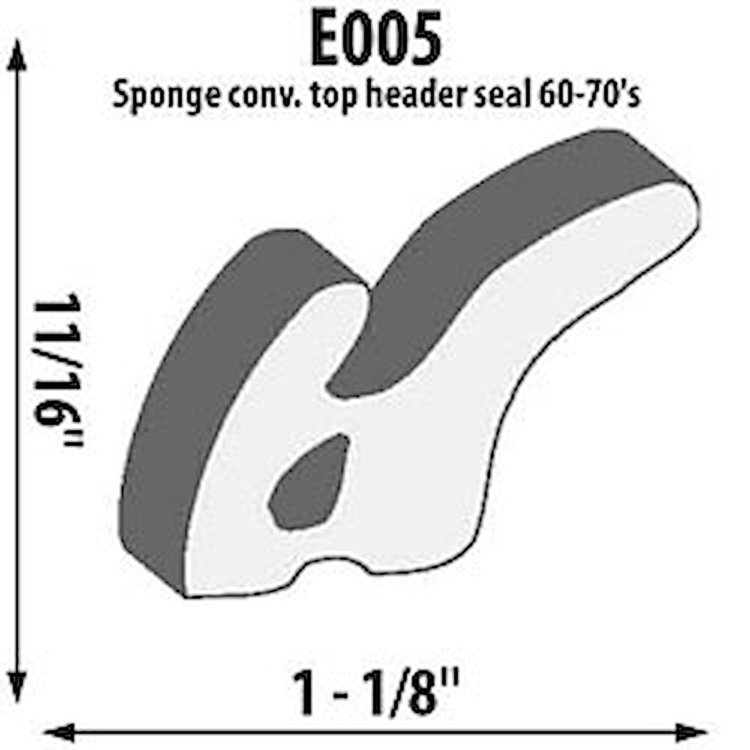 Header Seal Convertible - Sponge Height: 11/16"