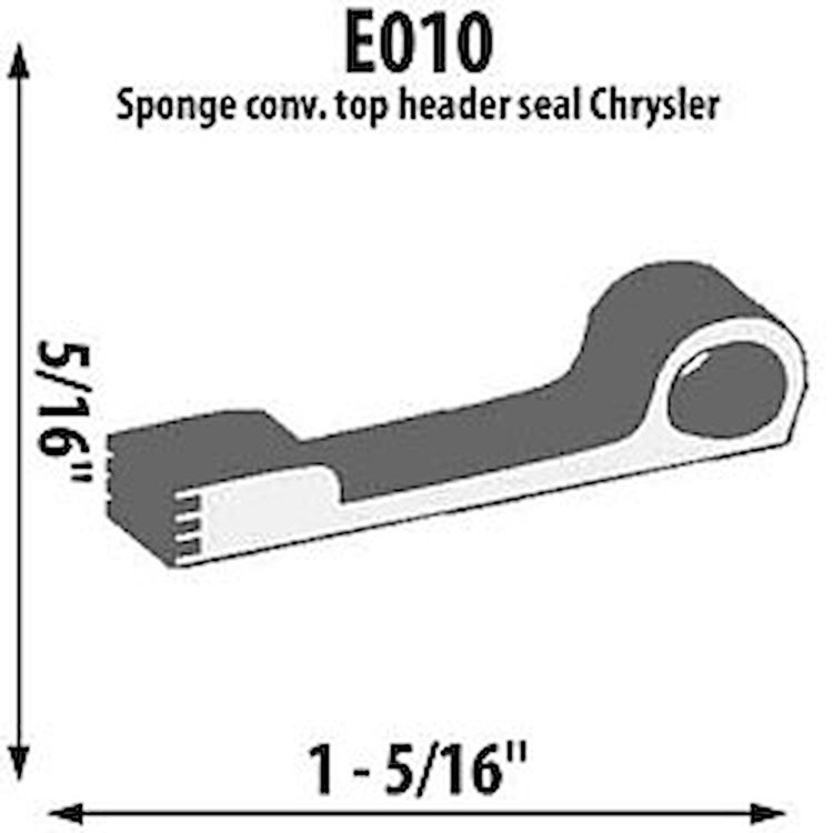 Extrusion - Convertible Top Header Seal Height: 5/16
