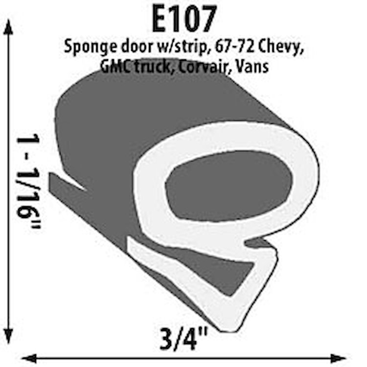Door Weatherstrip Extrusion Height: 1-1/16"