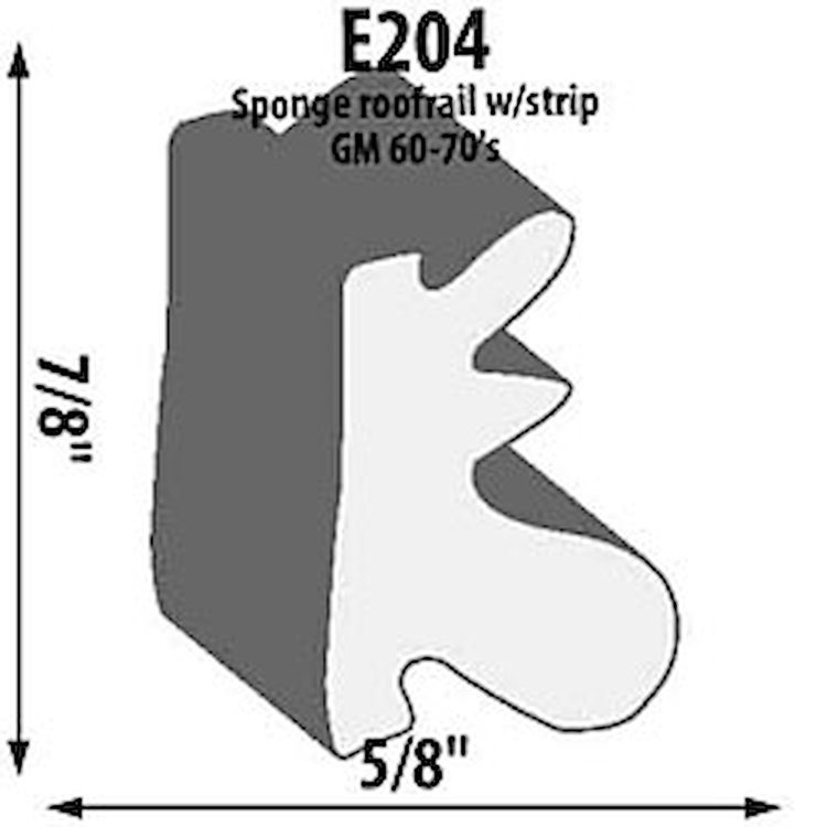 Roofrail Weatherstrip Extrusion Height: 7/8"