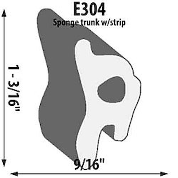Trunk Weatherstrip Extrusion Height: 1-3/16"