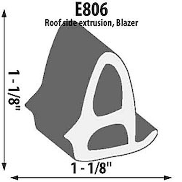 Roof Side Extrusion Height: 1 1/8"