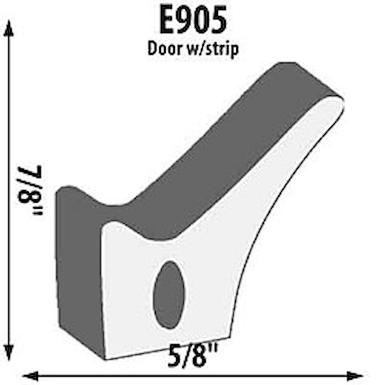 Door Weatherstrip Extrusion Height: 7/8"