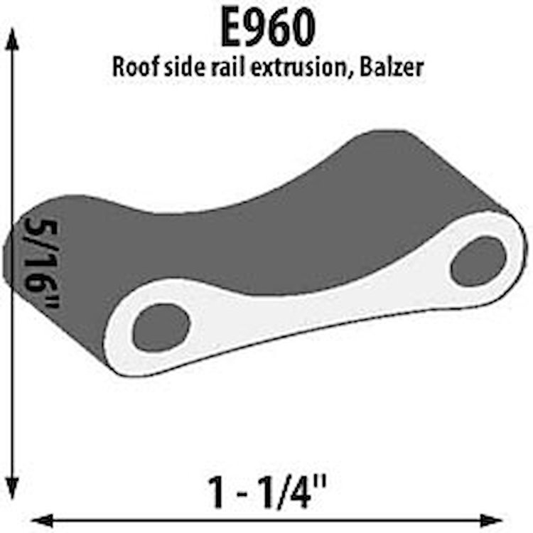 Roof Side Rail Extrusion Height: 5/16"