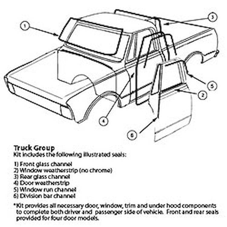 Weatherstrip Kit "51-53 Truck