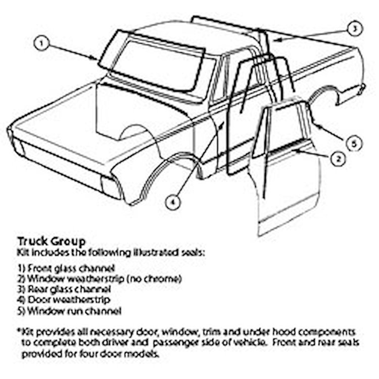 Weatherstrip Kit "54-55 Truck