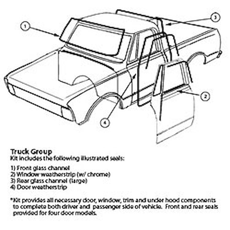 Weatherstrip Kit "71-72 Truck