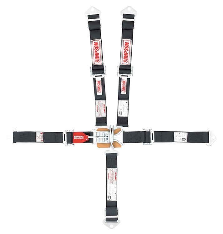 Quarter Midget 5-Point Safety Harness, SFI 16.1, Latch and Lock [Black]