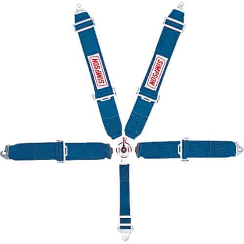 Rotary Camlock 5-Point Individual Harness 62" Lap Belt Pull-Up Lap Belt Adjusters