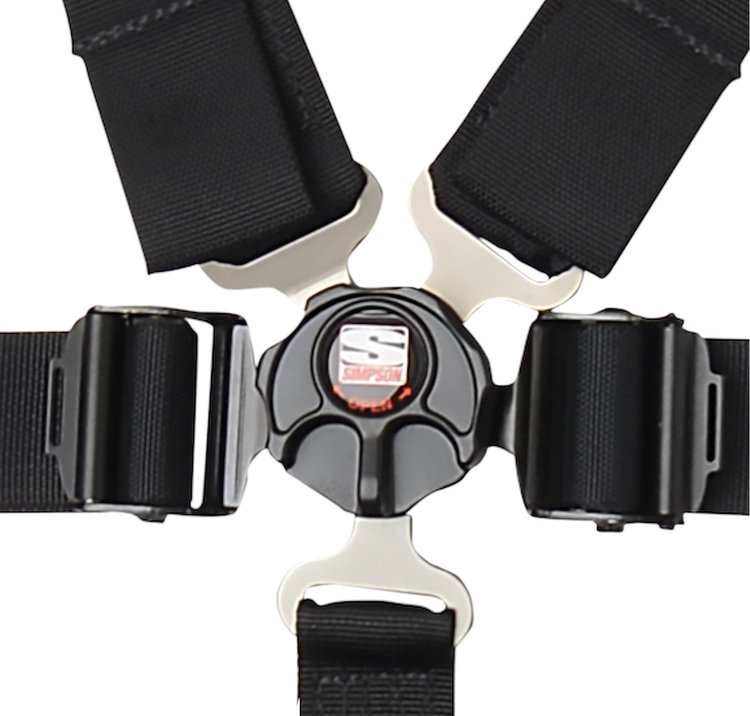 Lever Camlock 7-Point Individual Harness 55" Lap Belt Black Hardware