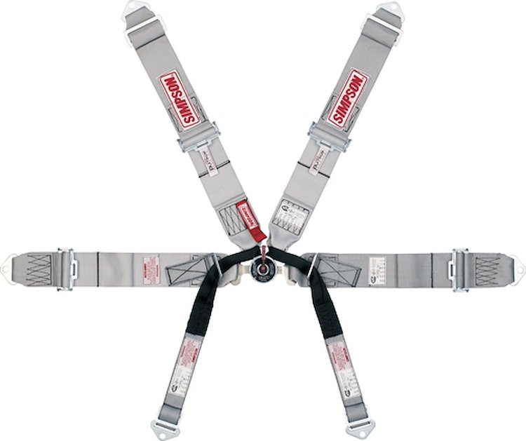 Lever Camlock 6-Point Individual Harness 55" Lap Belt Black Hardware