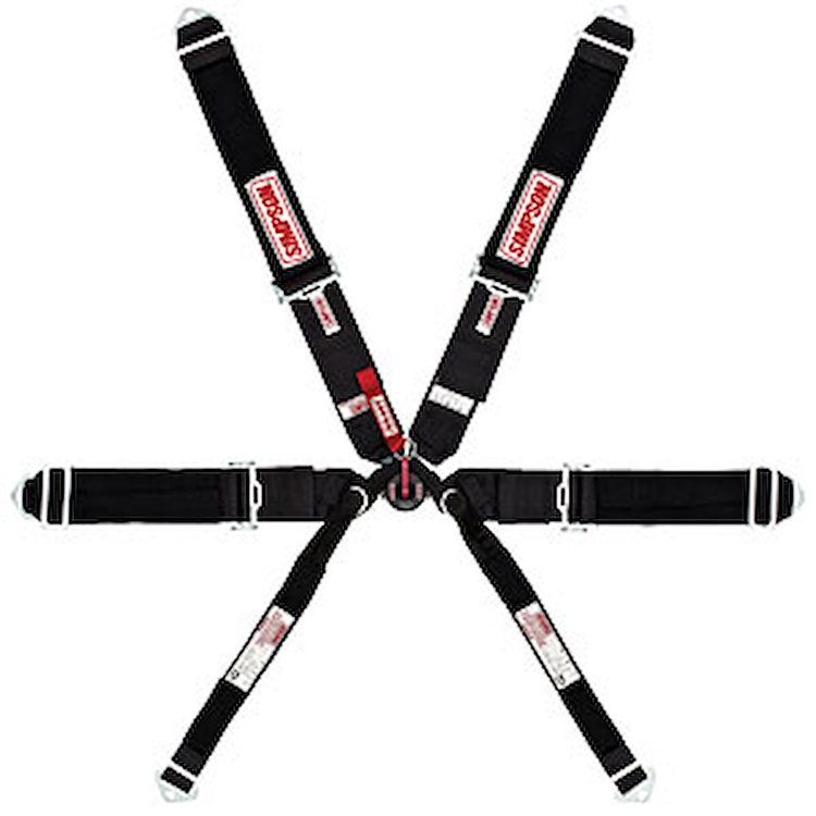 Lever CamLock 6-Point Individual Harness 62" Lap Belt Pull-Up Lap Belt Adjusters