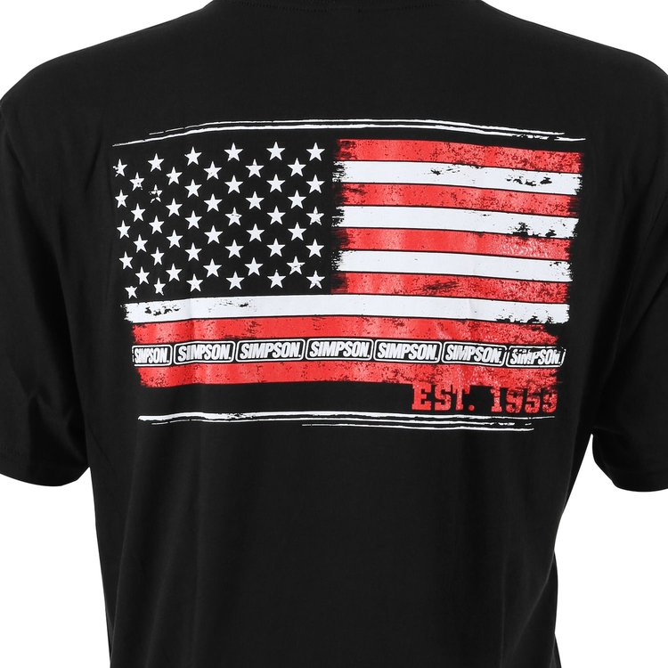 USA FLAG TEE SML BLK