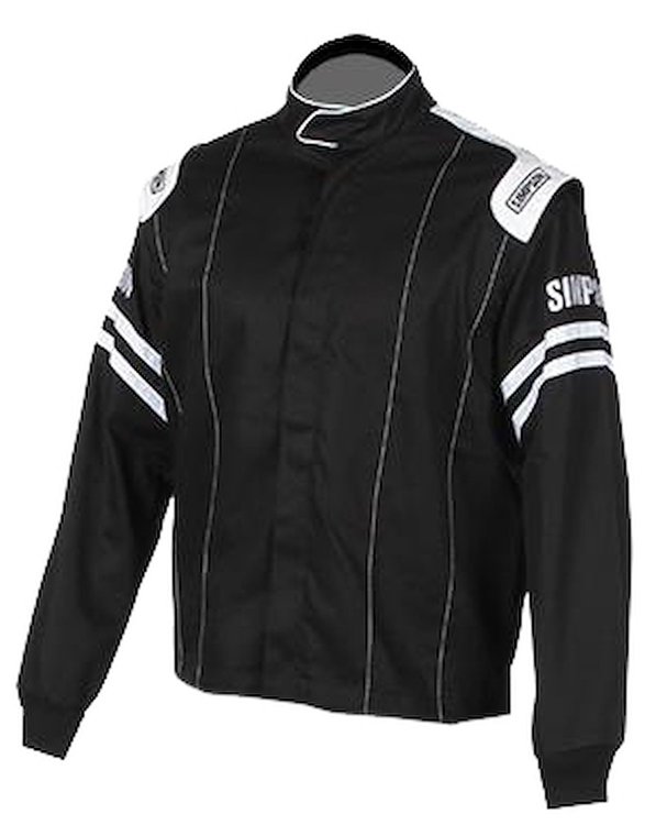 Legend II Racing Jacket, Large [Black with White Trim]