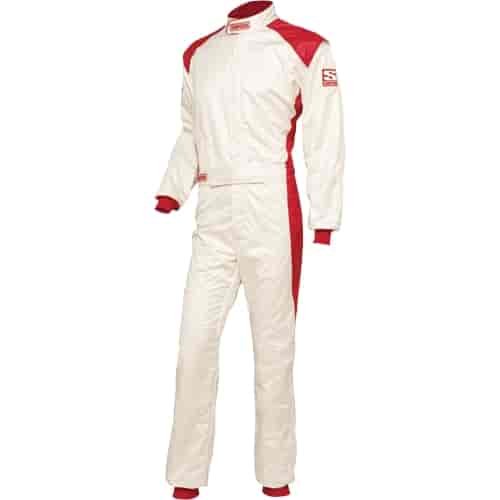 HPD-1 Racing Suit 1-Piece White/Red Medium SFI 3.2A/5