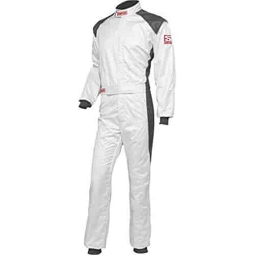 HPD-1 Racing Suit 1-Piece White/Gray Medium SFI 3.2A/5