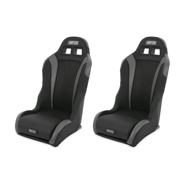 S104-305-2 Vortex II Off-Road Suspension Seats - Black/Charcoal - Pair