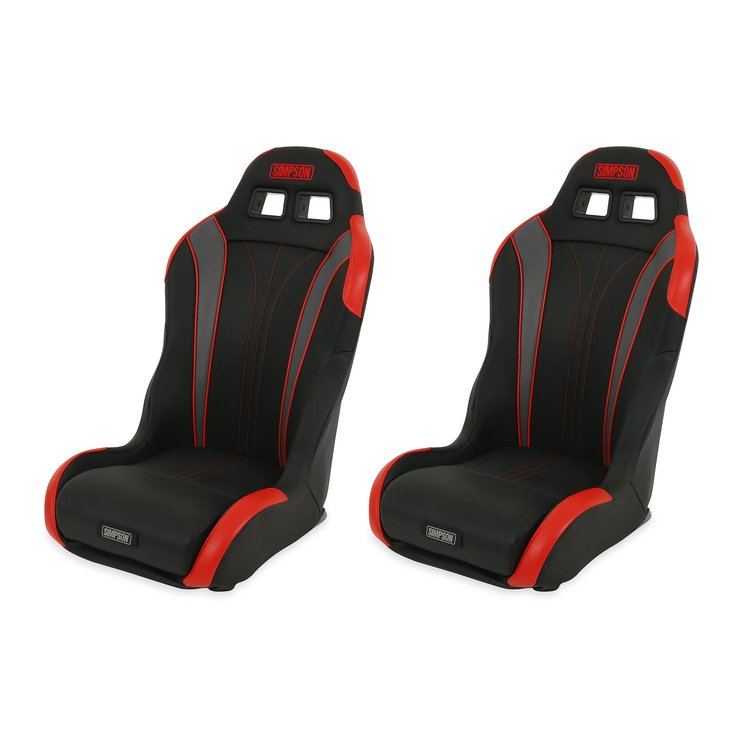 S104-306-2 Vortex II Off-Road Suspension Seats - Black/Red - Pair