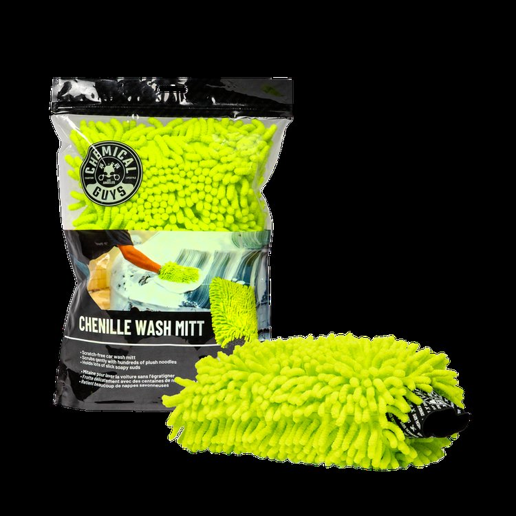 Chenille Microfiber Premium Scratch-Free Wash Mitt Lime Green