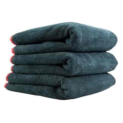 Premium Red-Line Microfiber Towels Black 3 Pack