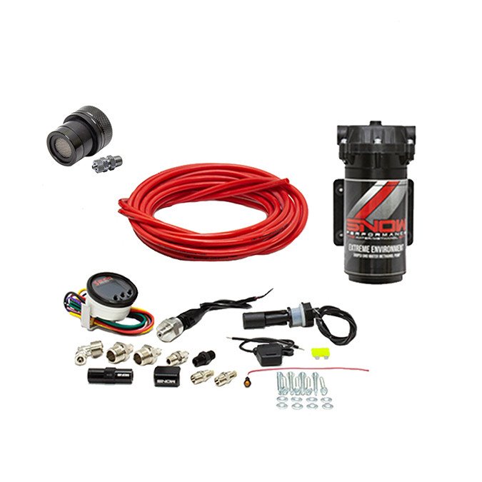 Stage 2 Water-Methanol Injection Kit - No Tank [Red High-Temp Nylon Tubing, Quick-Connect Fittings]