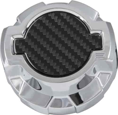 Oil Filler Cap Cover 2016-2018 Camaro L4/V6 2.0L/3.6L, SS V8 6.2L - Chrome With Carbon Fiber