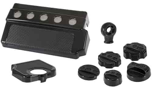 Engine Cap Cover Kit 2010-2015 Chevy Camaro - Gloss Black w/Carbon Fiber