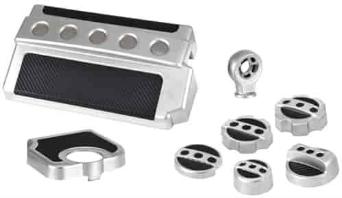 Engine Cap Cover Kit 2010-2015 Chevy Camaro - Silver w/Carbon Fiber