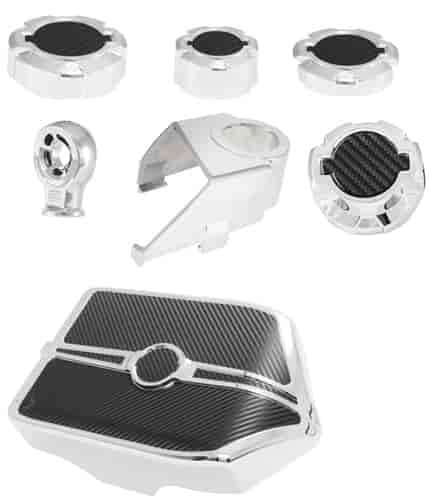 Camaro Engine Cover Kit - Chrome w/Carbon Fiber