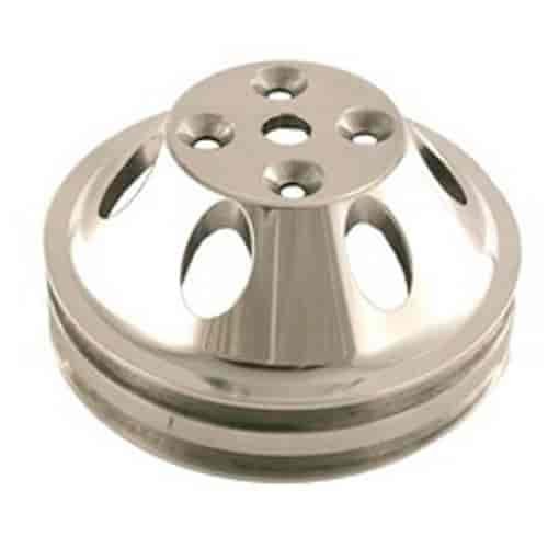 WATER PUMP PULLEY - 2 GRV SB MOPAR POLISHED
